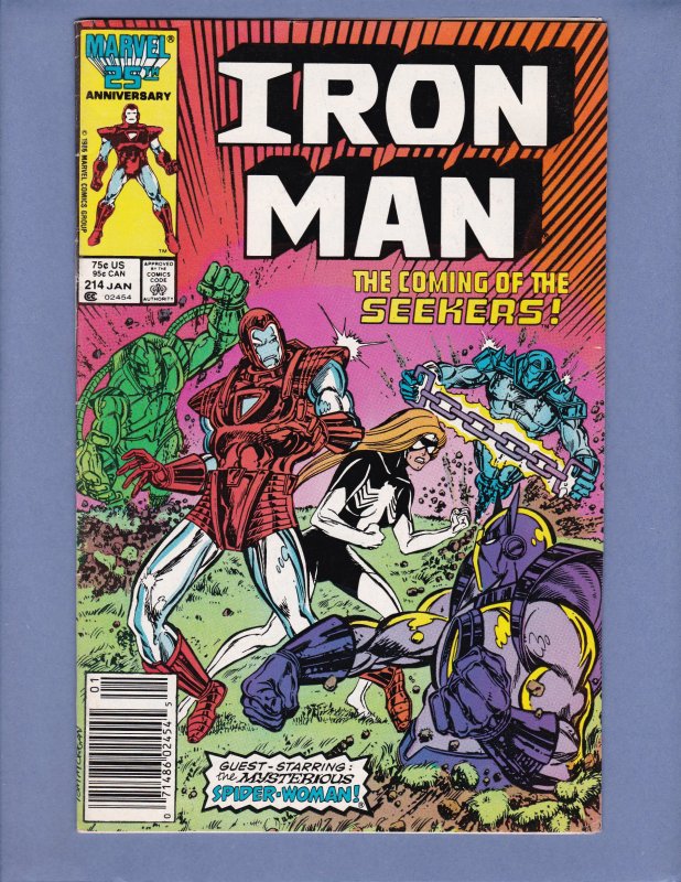 Iron Man #214 VF Spider-Woman Marvel 1987