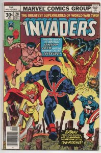 INVADERS #20, FN-, Captain America, Sub-Mariner, Union Jack, 1975 1977