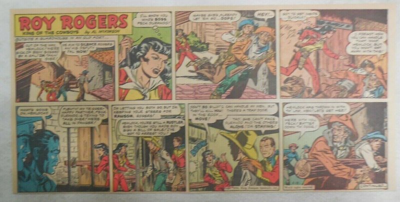 Roy Rogers Sunday Page by Al McKimson from 4/18/1954 Size 7.5 x 15 inches