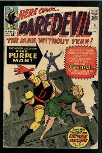 DAREDEVIL 4 VG 4.0(Structure=6.0) 1st APP. AND ORIGIN PURPLE MAN
