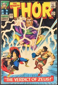 Thor #129 (1966) VG- 1st Aries, 1st Zeus