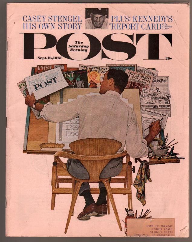 Saturday Evening Post 9/16/1961-John D MacDonald pulp fiction-Casey Stengel-J...