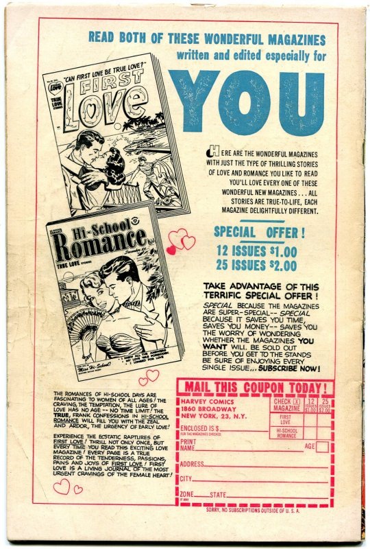 True Love Problems and Advice Illustrated #7  1951 - Harvey  -FN+ - Comic Book