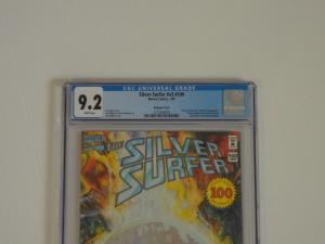 Silver Surfer #100 CGC 9.2; Hologram enhanced, wrap-around cover! Mephisto app.!