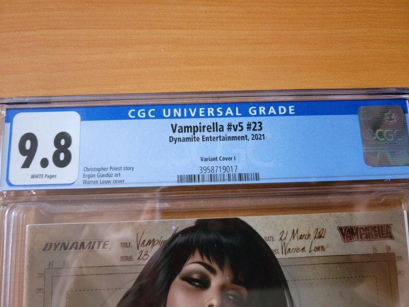 Vampirella #23 HOT Warren Louw Virgin Variant ~ CGC 9.8 ~ 2021 Dynamite Comics