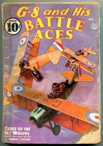 G-8 and His Battle Aces--July 1939--Pulp Magazine--Popular--FR/G