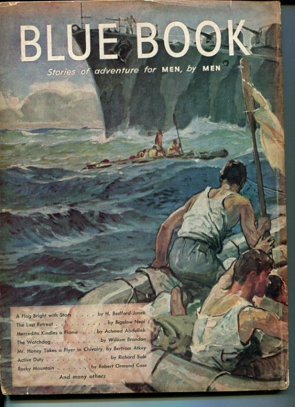 BLUE BOOK PULP-MAY 1943-FN-STOOPS COVER-BEDFORD-JONES-KEYNE-BRONSON FN