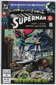 Superman (vol. 2, 1987) # 44 FN (Dark Knight Over Metropolis 1) Batman, Ordway