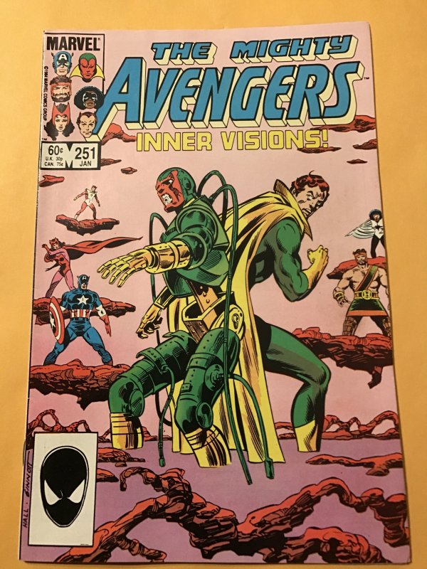 THE AVENGERS #251 : Marvel 1/85 Fn/VF; Vision story