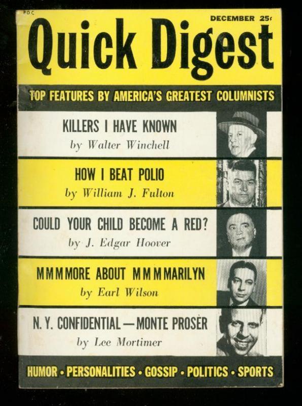 QUICK DIGEST  #1 1954-WALTER WINCHELL-J EDGAR HOOVER- FN/VF