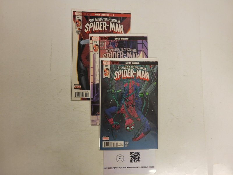 3 Spectacular Spider-Man Marvel Comic Books #297 298 299 29 TJ43