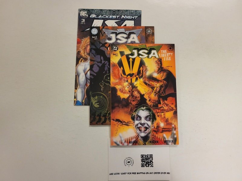 3 JSA DC Comic Books #1 2 3 Blackest Night Liberty File 87 TJ15