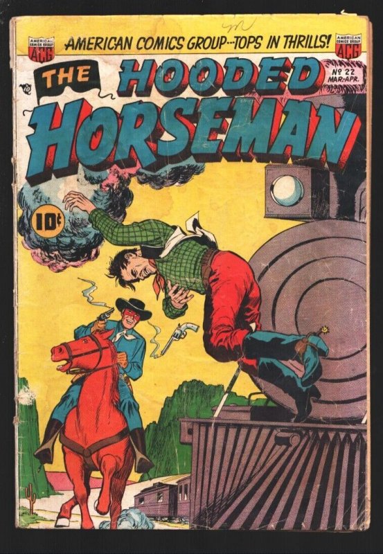 Hooded Horseman #22 1952- ACG-Skeleton story-Jim Bowie-Henry Plummer-Injun Jo...