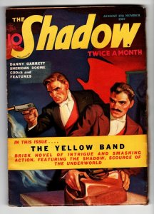 SHADOW 1937 Aug 15 -High Grade- STREET AND SMITH-RARE PULP FN/VF