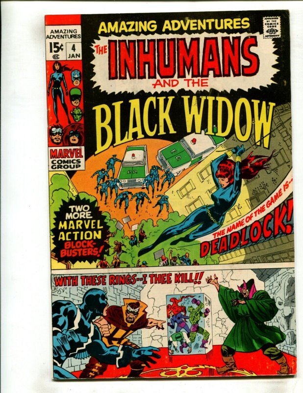 AMAZING ADVENTURES #4 (6.5) INHUMANS AND BLACK WIDOW!! 1971