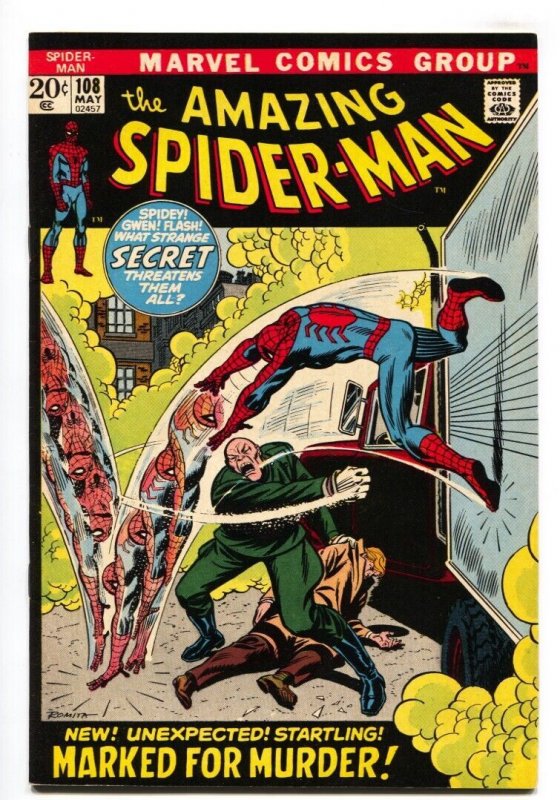 AMAZING SPIDER-MAN #108 COMIC BOOK 1972 MARVEL COMICS VF