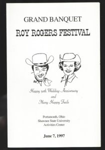 Roy Rogers Festival Grand Banquet Menu & Program 6/7/1997-4 page format-Smal