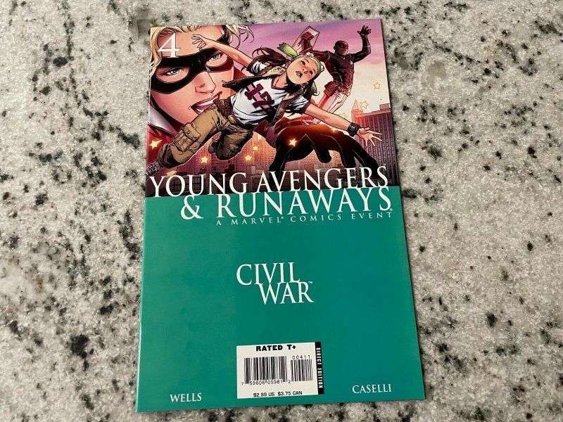 Young Avengers & Runaways # 4 NM 1st Print Marvel Comic Book Civil War Thor DH2