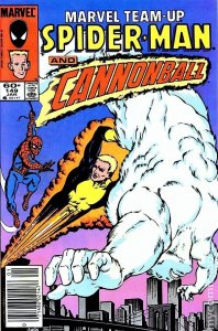 Marvel Team-Up 149 RARE 1985 Mark Jeweler Newsstand Variant Spiderman Cannonball