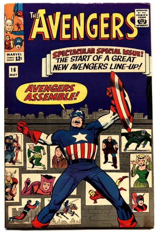 Avengers #16 Marvel comic book Captain America Silver Age new Avengers