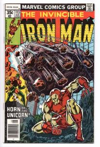 Iron Man #113 - App of Unicorn (Marvel, 1978) VF-