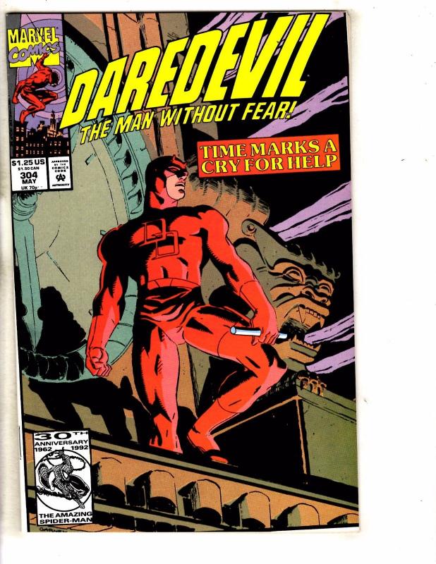 Lot Of 7 Daredevil Marvel Comic Books #309 300 302 303 304 305 308 Defenders RM3