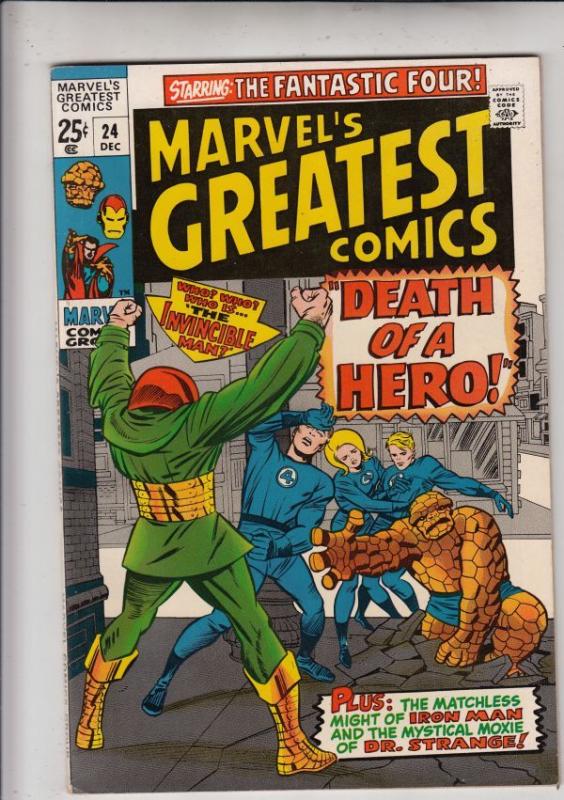 Marvel's Greatest Comics #24 (Dec-69) NM- High-Grade Fantastic Four, Captain ...