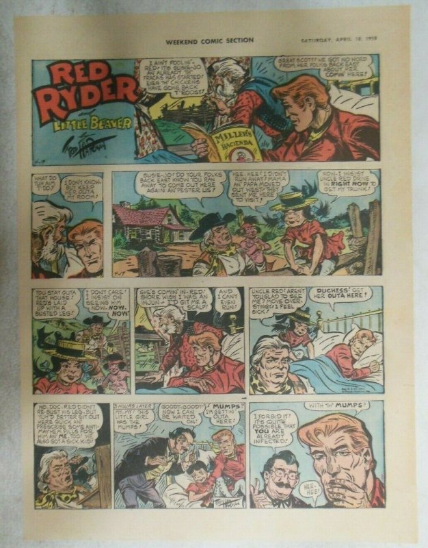 Red Ryder Sunday Page by Fred Harman 4/19/1959 Tabloid Page Size! Western!