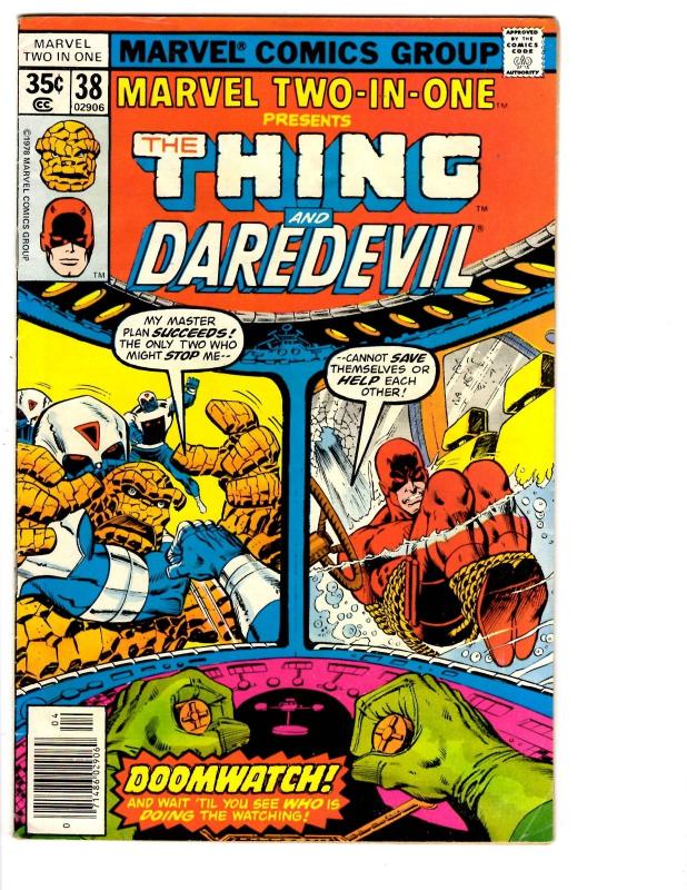 4 Marvel Two-in-One Presents Comics # 33 37 38 39 Thing Daredevil Vision BH17