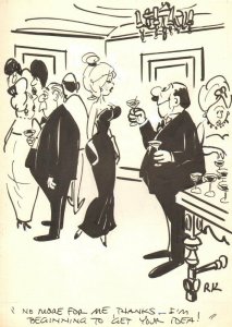 Guy at Party Trying to Get Babe Drunk - Humorama 1965 gag art by Reamer Keller