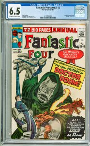 Fantastic Four Annual #2 (1964) CGC 6.5! OWW Pages!