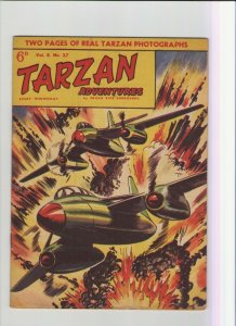 UK Tarzan Adventures Vol 8 #27 - Awesome Bomber Cover - 1958 (Grade 5.0) WH