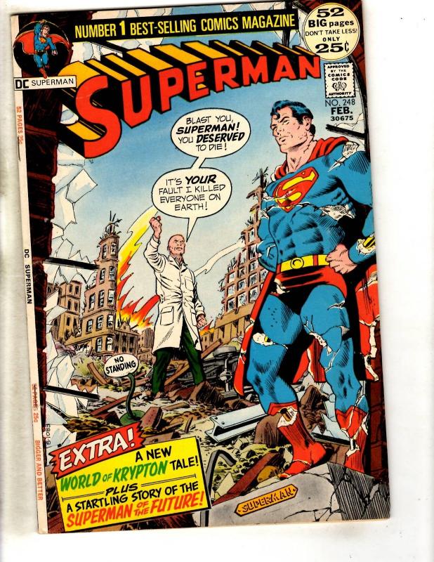Superman # 248 VF DC Silver Age Comic Book Supergirl Superboy Batman Arrow JL9