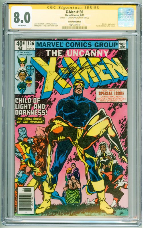 The X-Men #136 (1980) CGC Signature 8.0! Signed by Chris Claremont!