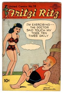 1951 FRITZI RITZ United Comics #18 -Good Girl Mini Bikini Bathing Suit Cover 