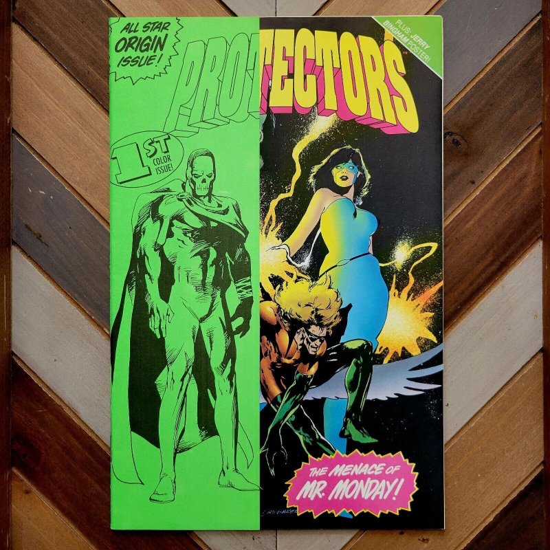 PROTECTORS #1 & PLAYBOOK #1 (Malibu 1992) HIGH-GRADE Set of 2 with Pinup Poster