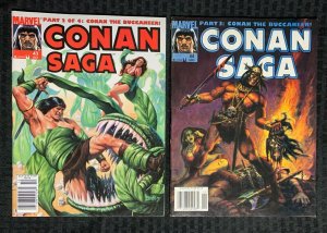 1990 CONAN SAGA Magazine #43 & 44 LOT of 2 FN/FN+ John Buscema Reprint