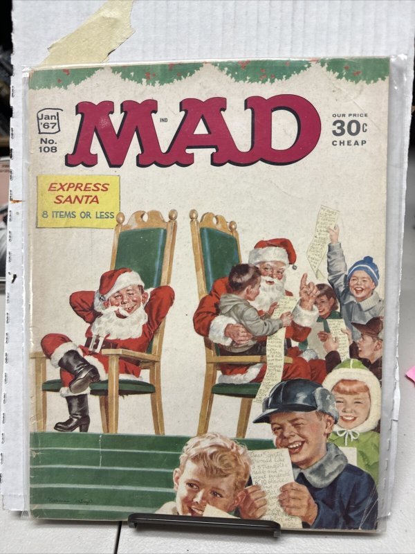 MAD MAGAZINE  JAN 1967  #108 Collectibles, Comics, CHRISTMAS, SANTA CLAUS