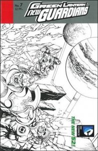 Green Lantern: New Guardians  7-B Wraparound 1:25 Black and White Cover FN