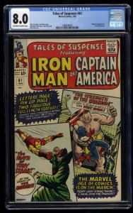 Tales Of Suspense #61 CGC VF 8.0 Off White to White Mandarin! Iron Man!