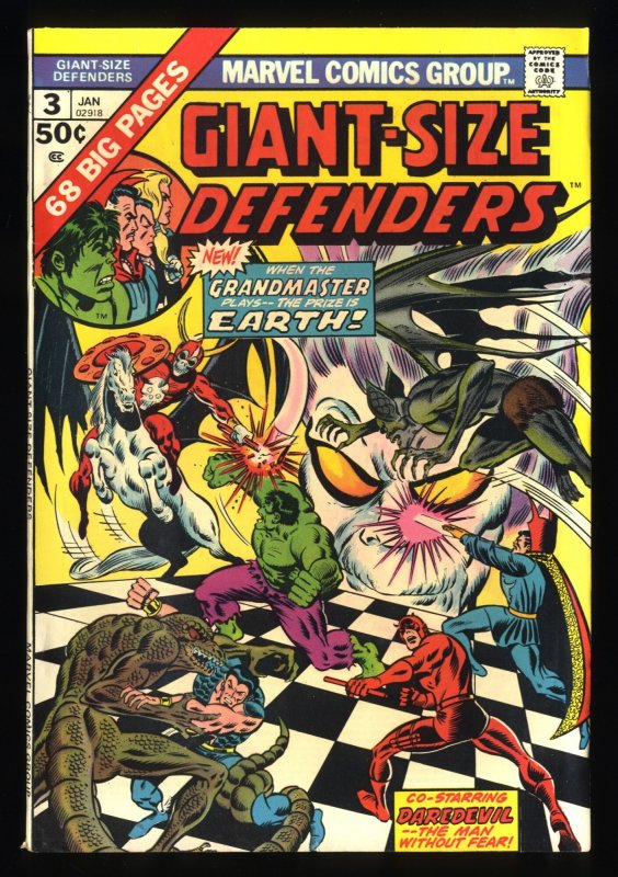 Giant-Size Defenders #3 FN+ 6.5 1st Korvac! Daredevil Grandmaster!