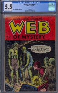 WEB OF MYSTERY #27 CGC 5.5 LOU CAMERON PRE-CODE HORROR