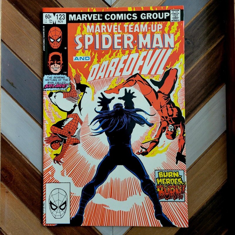 Marvel Team-Up #123 NM (Marvel 1982) Spider-Man co-starring DAREDEVIL & SOLARR