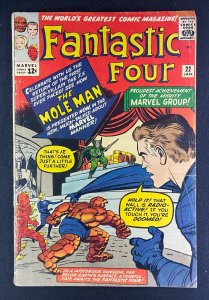 Fantastic Four (1961) #22 VG- (3.5) 2nd Mole Man Jack Kirby