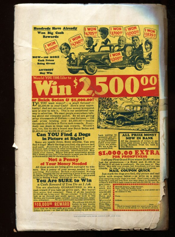 STAR NOVELS JULY 1934-SKULL COVER-Pulp Magazine-Rare