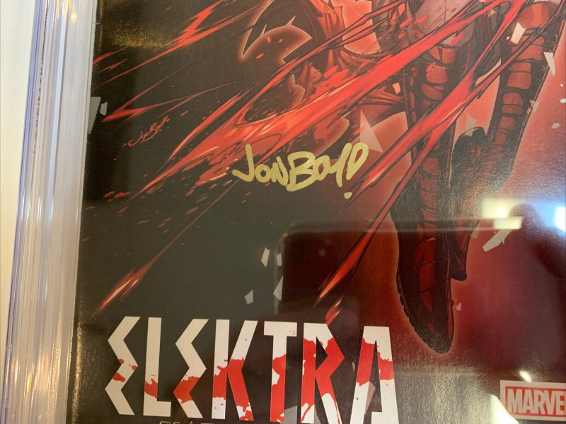 Elektra Black White & Blood (2022) # 1 (CGC SS 9.4) Signed Jonboy Meyers