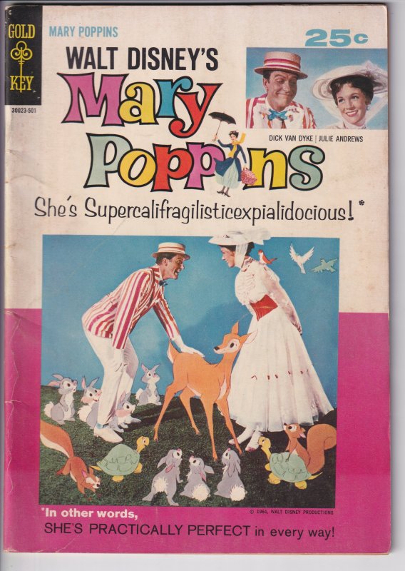 MARY POPPINS (WALT DISNEY'S) #30023-501 (Oct 1964) Nice VG+ 4.5 cream to...