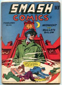 Smash Comics #40 1943- Final Ray- Midnight- Golden Age G