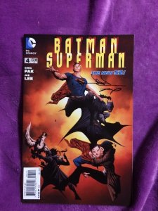 batman superman 4 jae lee june chung COA double signed dc comics new 52 vs movie