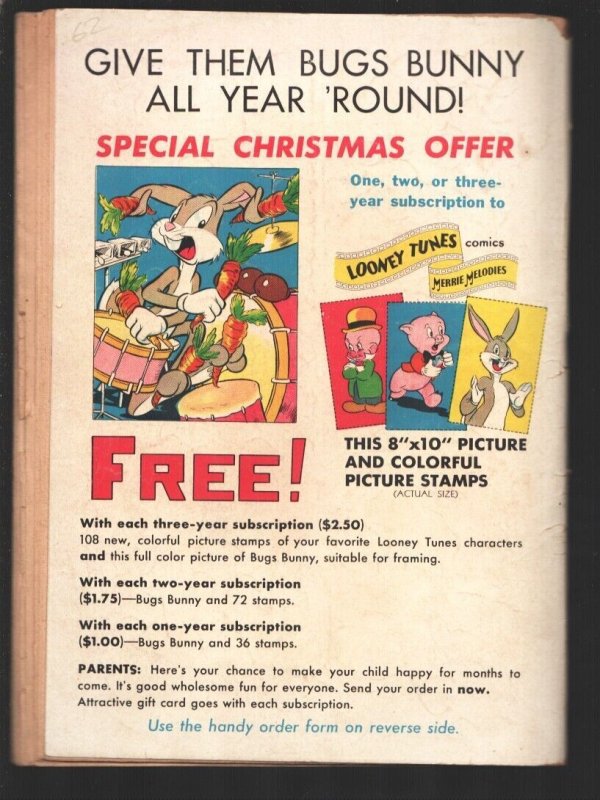 Looney Tunes Merrie Melodies #62 1946-Dell-Football cover art-Bugs Bunny-Pork...